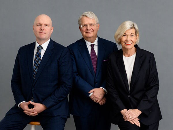 Brandon Hall, Frederick W. Schultz & Betsy K. Greene (left to right)